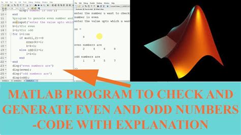 matlab odd or even|if else Statement in MATLAB ll Even and Odd Numbers in .